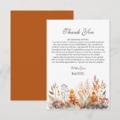 Carte De Remerciements Fête de Mariée Thème Automne (Devant / Derrière)