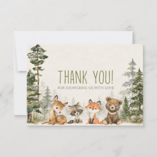 Carte De Remerciements Fête de naissance Animaux de camping en forêt Aven