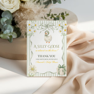 Carte De Remerciements Fête de naissance Bohème Daisy Silly Goose Verte N