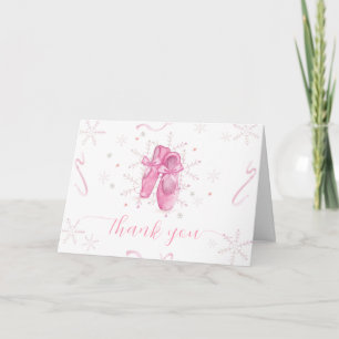 Carte De Remerciements Fête de naissance de ballerine aux flocons de neig
