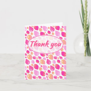 Carte De Remerciements Fête de naissance de bébé fille à motif de ballon