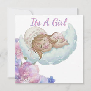 Carte De Remerciements Fête de naissance de bébé fille adorable
