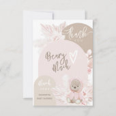 Carte De Remerciements Fête de naissance de bébé fille Bohème Moderne Our (Devant)