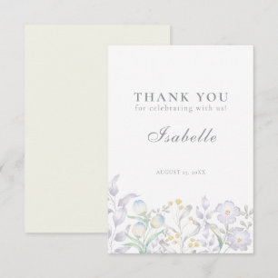 Carte De Remerciements Fête de naissance Elegant Wildflower Meadow