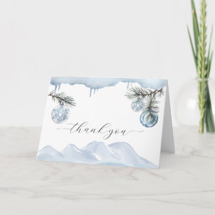 Carte De Remerciements Fête de naissance flocon de neige de montagne d'hi