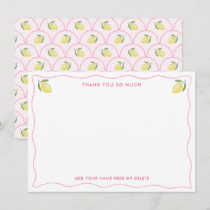 Carte De Remerciements Fête de naissance moderne aux motifs de citron et