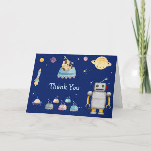 Carte De Remerciements Fête de naissance Robot Garçon Jouet d'Aventure Es