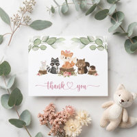 Fête de naissance Rose Animaux de la Forêt