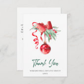 Carte De Remerciements Fête de Noël de l'ornement (Devant / Derrière)