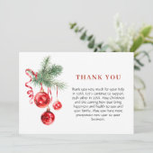 Carte De Remerciements Fête de Noël de l'ornement (Debout devant)