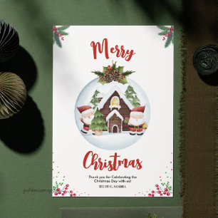 Carte De Remerciements Fête de Noël Merry Vibes