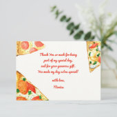 Carte De Remerciements Fête de pizza Watercolor (Debout devant)