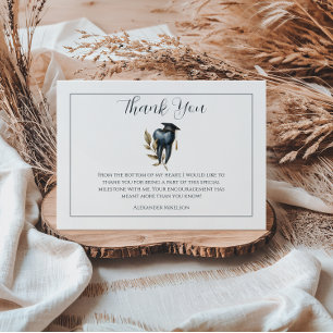 Carte De Remerciements Fête de remise de diplômes Blue Laurel Tooth