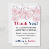 Carte De Remerciements Fête de révélation du sexe pour le 4 juillet avec (Devant)