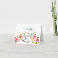 Fête de thé à l'aquarelle remerciement