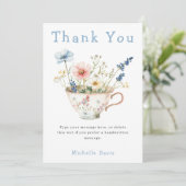 Carte De Remerciements Fête de thé de mariage floral de printemps (Debout devant)