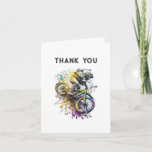 Carte De Remerciements Fête de vélo BMX. Aventure extrême pour l'annivers