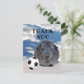 Carte De Remerciements Fête d'enfant balle de football en noir et blanc c (Debout devant)