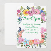 CARTE DE REMERCIEMENTS Fête des mariées (Devant / Derrière)