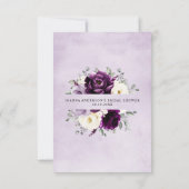 Carte De Remerciements Fête des mariées blanche d'aubergine de prune viol (Dos)