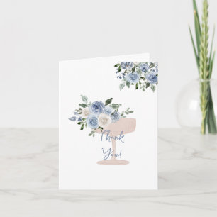 Carte de remerciements Fête des mariées bleue