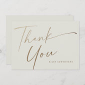 Carte De Remerciements Fête des mariées Boho Elegant Gold Script moderne (Devant / Derrière)