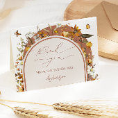 Carte De Remerciements Fête des mariées Boho Fleurs sauvages d'aquarelle