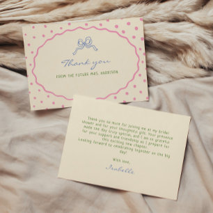 Carte De Remerciements Fête des mariées colorée à main mignonne