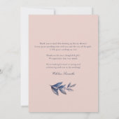 Carte De Remerciements Fête des mariées d'aquarelle rose (Dos)