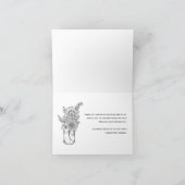 Carte De Remerciements Fête des mariées de calligraphie moderne simple (Intérieur)