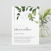 Carte De Remerciements Fête des mariées de feuillage moderne Green Eucaly (Debout devant)