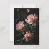 Carte De Remerciements Fête des mariées de fleurs gothiques noires foncée (Dos)