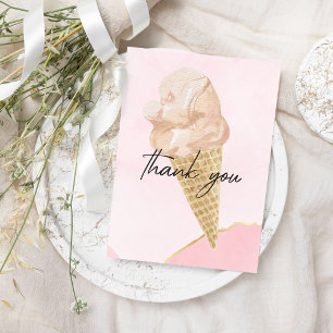 Carte De Remerciements Fête des mariées de glace aquarelle moderne