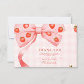 Carte De Remerciements Fête des mariées de la baie de fraise (Devant)