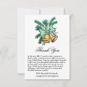 Carte De Remerciements Fête des mariées de Noël Jingle Bell (Devant)