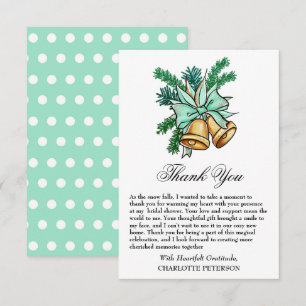 Carte De Remerciements Fête des mariées de Noël Jingle Bell