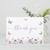 Carte De Remerciements Fête des mariées de papillons moderne Affiche de b (Debout devant)