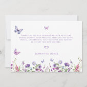 Carte De Remerciements Fête des mariées de papillons moderne Affiche de b (Dos)