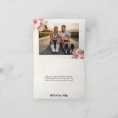 Carte De Remerciements Fête des mariées de photo de Basket rose Monogramm (Intérieur)