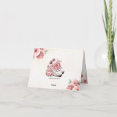 Carte De Remerciements Fête des mariées de photo de Basket rose Monogramm (Dos)