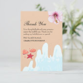 Carte De Remerciements Fête des mariées de plage côtière (Debout devant)