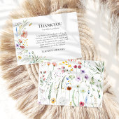 Carte De Remerciements Fête des mariées de pré Fleur sauvage Boho