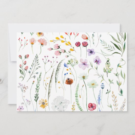 Carte De Remerciements Fête des mariées de pré Fleur sauvage Boho (Dos)