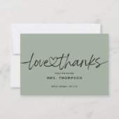 Carte De Remerciements Fête des mariées de script moderne minimaliste sim (Devant)