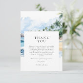 Carte De Remerciements Fête des mariées d'été tropicale de la plage (Debout devant)