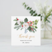 Carte De Remerciements Fête des mariées d'hiver de Noël (Debout devant)