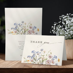 Carte De Remerciements Fête des mariées du jardin du Fleur sauvage de pri