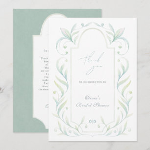 Carte de remerciements Fête des mariées Feuille ve