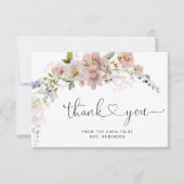 Carte de remerciements Fête des mariées fleur sauv (Devant)