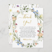 Carte de remerciements Fête des mariées fleur sauv (Devant / Derrière)